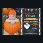 Halloween Birthday Party Invitation<br><div class="desc">Halloween Birthday Invitation with custom photo. Halloween Birthday Invitation. 1st first birthday halloween party invite. 1st 2nd 3rd 4th 5th 6th 7th 8th 9th 10th 11th 12th 13th, Any Ages. Boy or Girl Bday Bash Invite. Chalkboard. Halloween Boo-thday Party. For further customization, please click the "Customize it" button and use...</div>