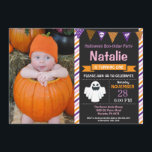 Halloween Birthday Party Invitation<br><div class="desc">Halloween Birthday Invitation with custom photo. Halloween Birthday Invitation. 1st first birthday halloween party invite. 1st 2nd 3rd 4th 5th 6th 7th 8th 9th 10th 11th 12th 13th, Any Ages. Boy or Girl Bday Bash Invite. Chalkboard. Halloween Boo-thday Party. For further customization, please click the "Customize it" button and use...</div>