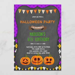 Halloween birthday party Invitation