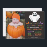 Halloween Birthday Party Invitation<br><div class="desc">Halloween Birthday Invitation with custom photo. Halloween Birthday Invitation. Halloween party invite. Boy or Girl Bday Bash Invite. 1st 2nd 3rd 4th 5th 6th 7th 8th 9th 10th 11th 12th 13th 14th 15th, Any Ages. Chalkboard. Halloween Boo-thday Party. For further customization, please click the "Customize it" button and use our...</div>