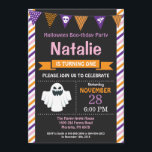 Halloween Birthday Party Invitation<br><div class="desc">Halloween Birthday Invitation. Halloween Birthday Invitation. 1st first birthday halloween party invite. 1st 2nd 3rd 4th 5th 6th 7th 8th 9th 10th 11th 12th 13th, Any Ages. Boy or Girl Bday Bash Invite. Chalkboard. Halloween Boo-thday Party. For further customization, please click the "Customize it" button and use our design tool...</div>