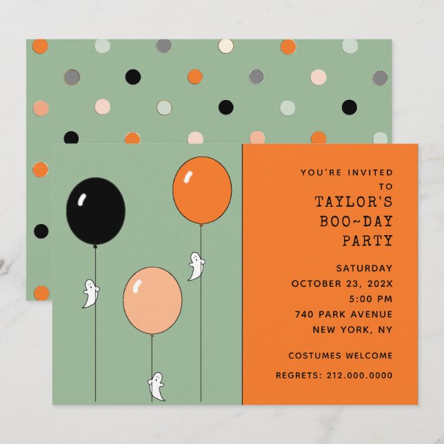 Halloween Birthday Party Invitation (Front/Back)