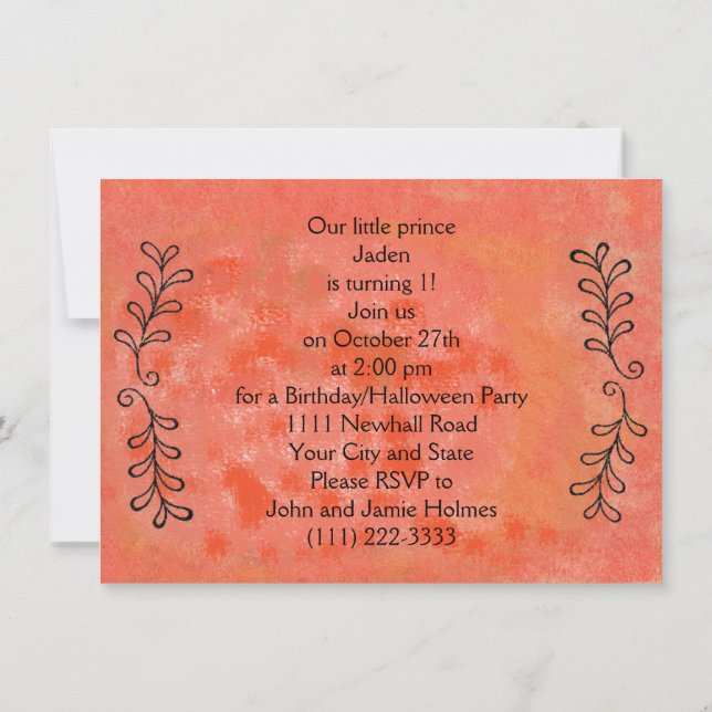 Halloween / Birthday Party Invitation Card (Back)