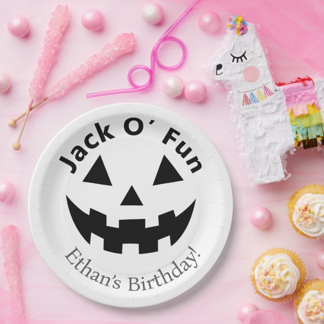 Halloween Birthday Party | Jack O’ Fun Pumpkin  Paper Plate (Party)