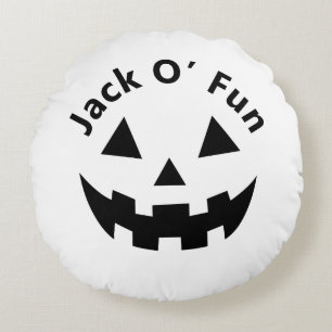 Halloween Birthday Party Jack O’ Fun Pumpkin Round Pillow