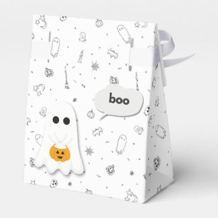 Halloween Birthday Party Minimal Ghost Design Favor Box