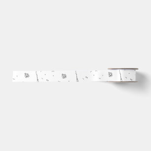 Halloween Birthday Party Minimal Ghost Design Satin Ribbon