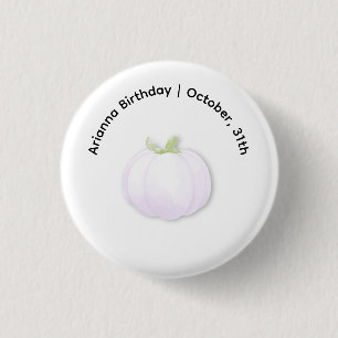 Halloween Birthday Party Minimal Pumpkin Design 1 Inch Round Button