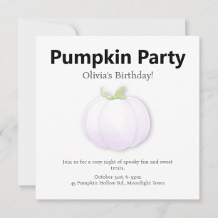 Halloween Birthday Party Minimal Pumpkin Design Holiday Card