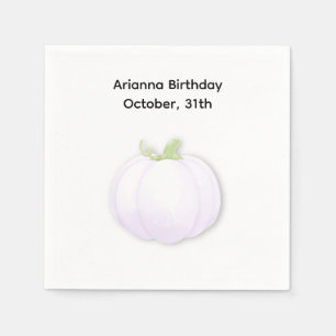 Halloween Birthday Party Minimal Pumpkin Design Napkin