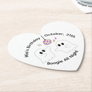 Halloween Birthday Party   Minimal Pumpkin Design Paper Coaster