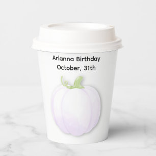 Halloween Birthday Party   Minimal Pumpkin Design Paper Cups