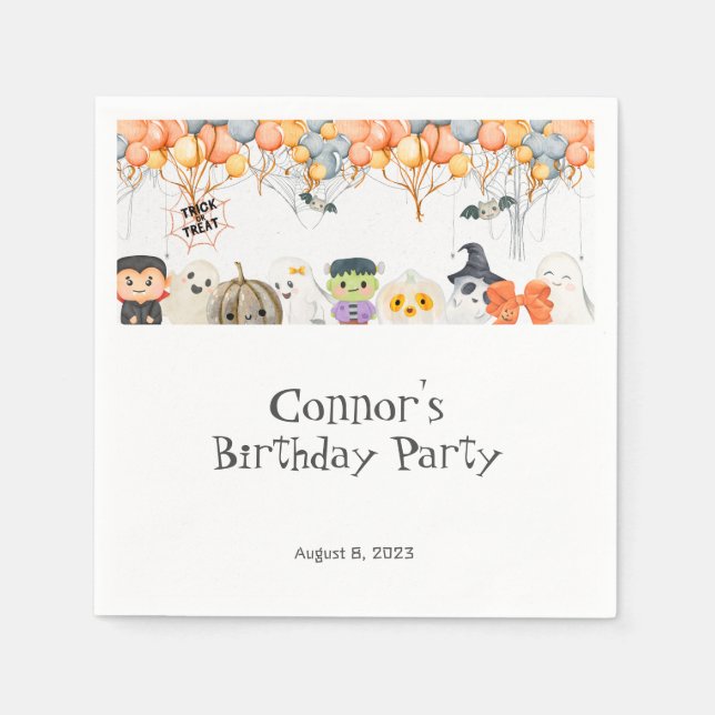 Halloween birthday party  napkin (Front)
