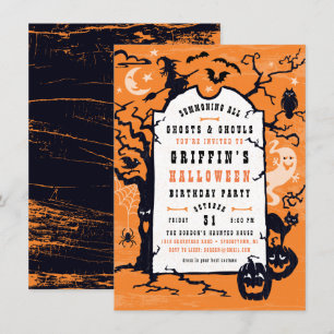 Halloween Birthday Party, or Costume Party Invitation