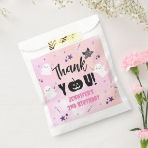 Halloween Birthday Party Pink Girl Cute Spooky  Favour Bag