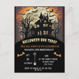 Halloween birthday party  postcard