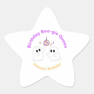 Halloween Birthday Party   Spooky Dancefloor Ghost Star Sticker