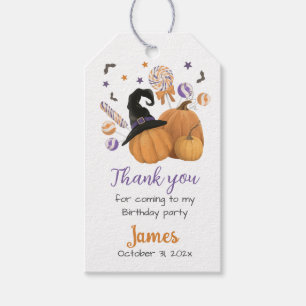 Halloween Birthday Party Thank you  Gift Tags