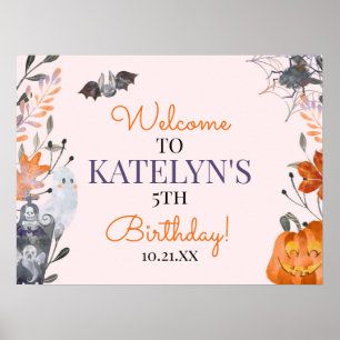 Halloween Birthday Party Welcome Sign