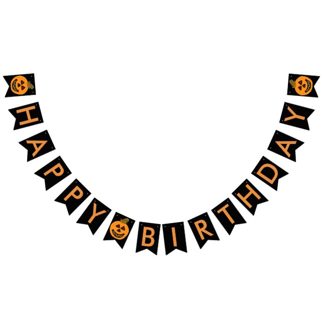 Halloween Birthday Pumpkin Bunting Banner (All)