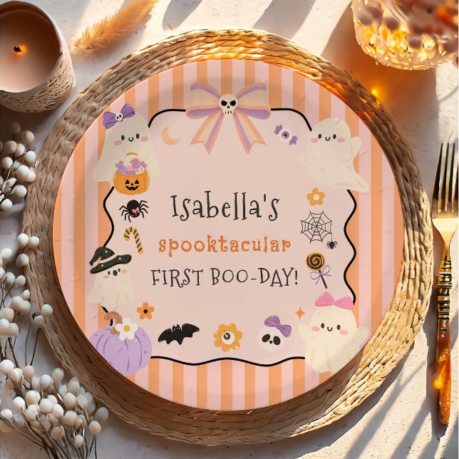 Halloween Birthday Spooktacular Paper Plates  (Creator Uploaded)