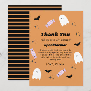  Halloween Birthday Spooktacular Thank You Card