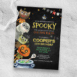 Halloween Birthday Spooky Costume Party Invitation<br><div class="desc">This is an invitation to a cute Halloween theme spooky costume party with illustrations of cute spooktacular.
Have a perfect party for the fall with a Halloween birthday invitation for boys and girls.
Personalize with your information or click "Click to customize further" to edit font styles,  size and colours.</div>