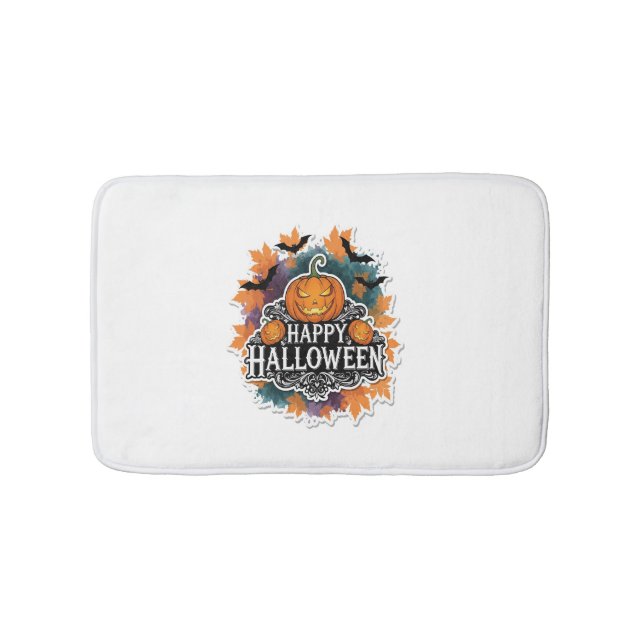 Halloween Birthday Squad Creepy Clown Ghost Zombie Bath Mat (Front)