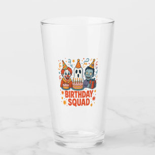Halloween Birthday Squad Creepy Clown Ghost Zombie Glass