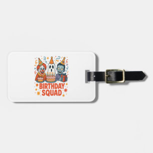 Halloween Birthday Squad Creepy Clown Ghost Zombie Luggage Tag
