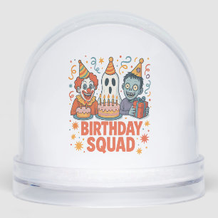 Halloween Birthday Squad Creepy Clown Ghost Zombie Snowglobe