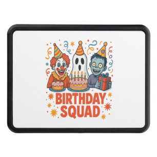 Halloween Birthday Squad Creepy Clown Ghost Zombie Trailer Hitch Cover