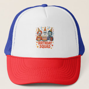 Halloween Birthday Squad Creepy Clown Ghost Zombie Trucker Hat