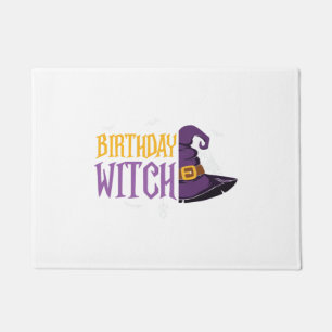 Halloween birthday witch hat funny halloween doormat