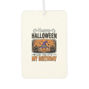 Halloween Birthday Witch Pumpkin Vintage Shirt Des Air Freshener