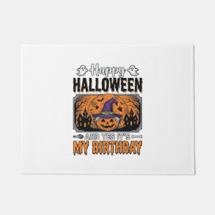 Halloween Birthday Witch Pumpkin Vintage Shirt Des Doormat