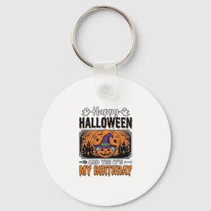 Halloween Birthday Witch Pumpkin Vintage Shirt Des Keychain