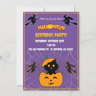 Halloween Bithday party Invitation