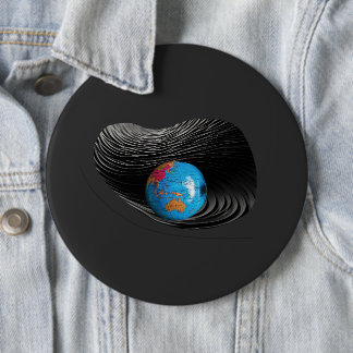 Halloween Black and Blue Planet 6 Inch Round Button