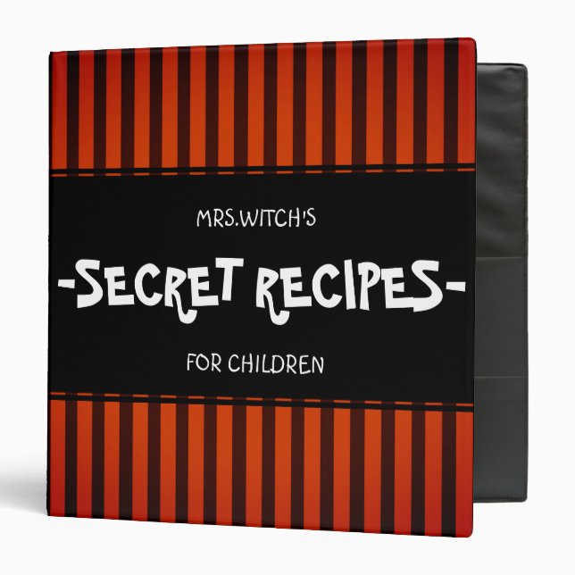 Halloween Black and Orange striped Binder (Front/Inside)