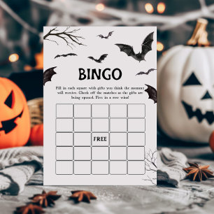 Halloween Black and White Bats Bingo Game