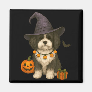 Halloween Black And White Havanese Dog Magnet