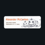 Halloween Black and  White Little Pumpkin<br><div class="desc">Personalized Halloween Black and  White Little Pumpkin Label. For further customization,  please click the "Customize it" button and use our design tool to modify this template.</div>