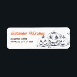 Halloween Black and  White Little Pumpkin<br><div class="desc">Personalized Halloween Black and  White Little Pumpkin Label. For further customization,  please click the "Customize it" button and use our design tool to modify this template.</div>