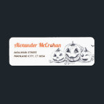 Halloween Black and  White Little Pumpkin<br><div class="desc">Personalized Halloween Black and  White Little Pumpkin Label. For further customization,  please click the "Customize it" button and use our design tool to modify this template.</div>
