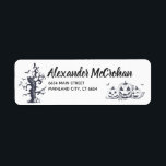 Halloween Black and  White Little Pumpkin<br><div class="desc">Personalized Halloween Black and  White Little Pumpkin Label. For further customization,  please click the "Customize it" button and use our design tool to modify this template.</div>