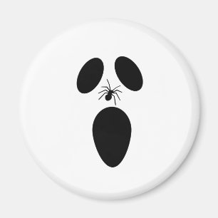 Halloween Black and White Scary Ghost Face Magnet