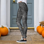Halloween Black and White Spider Web Leggings<br><div class="desc">Customize to change the black to any colour.</div>