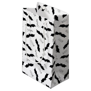 Halloween Black Bat Boo Spooky Pattern Small Gift Bag