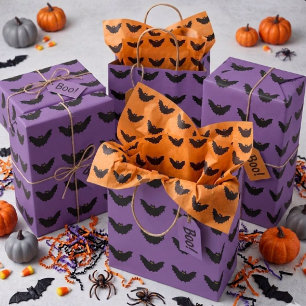 Halloween Black Bat Wrapping Paper